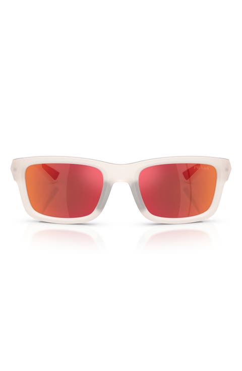54mm Mirrored Irregular Sunglasses
