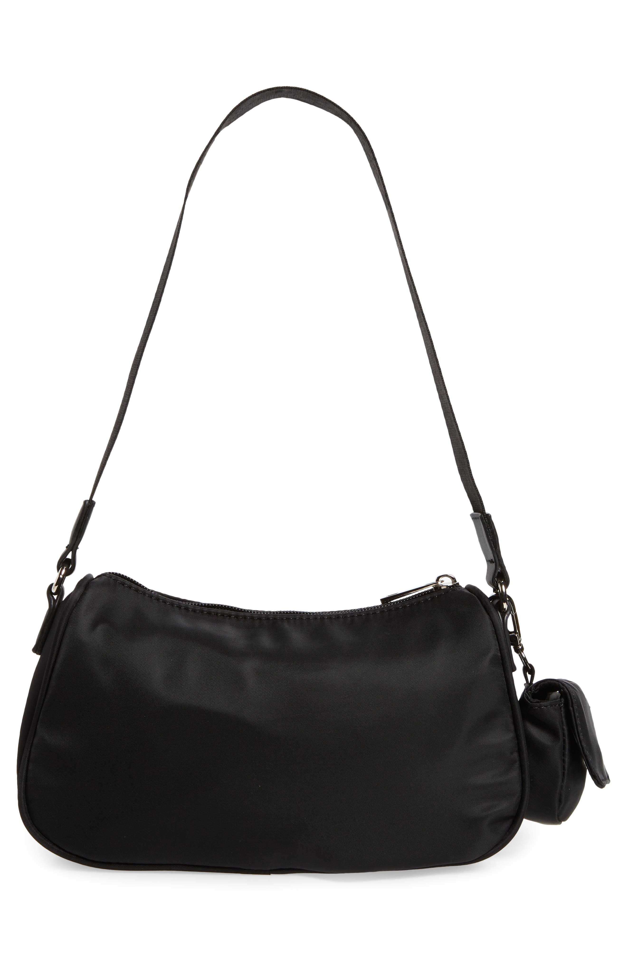 BP Baguette Shoulder Bag with Pouch, Alternate, color, BLACK