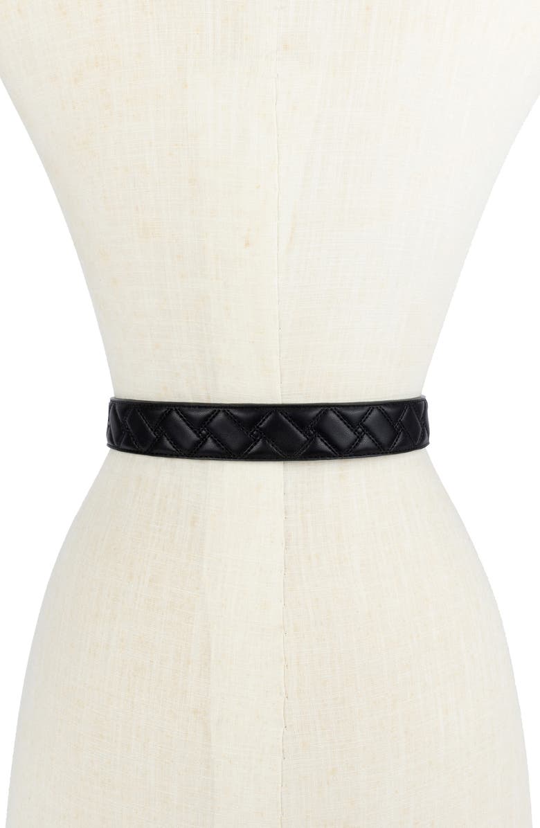 Kurt Geiger London Drench Quilted Leather Belt, Alternate, color, 