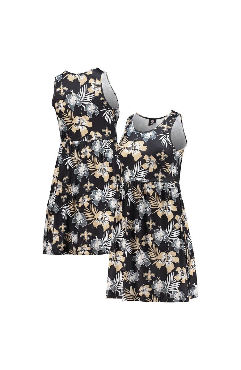 FOCO Women's FOCO Black New Orleans Saints Floral Sundress, Main, color, 