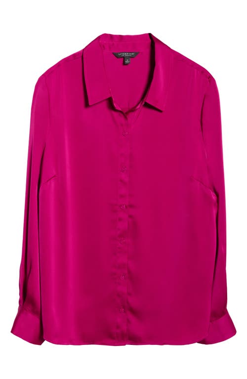 Liverpool Los Angeles Satin Button-up Shirt In Pink
