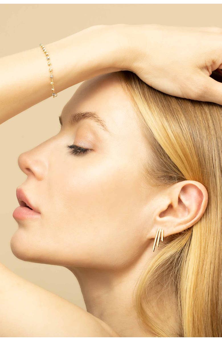 Oradina 14K Tricolor Gold Celebration Ball Station Bracelet, Alternate, color, 14K Tricolor Gold