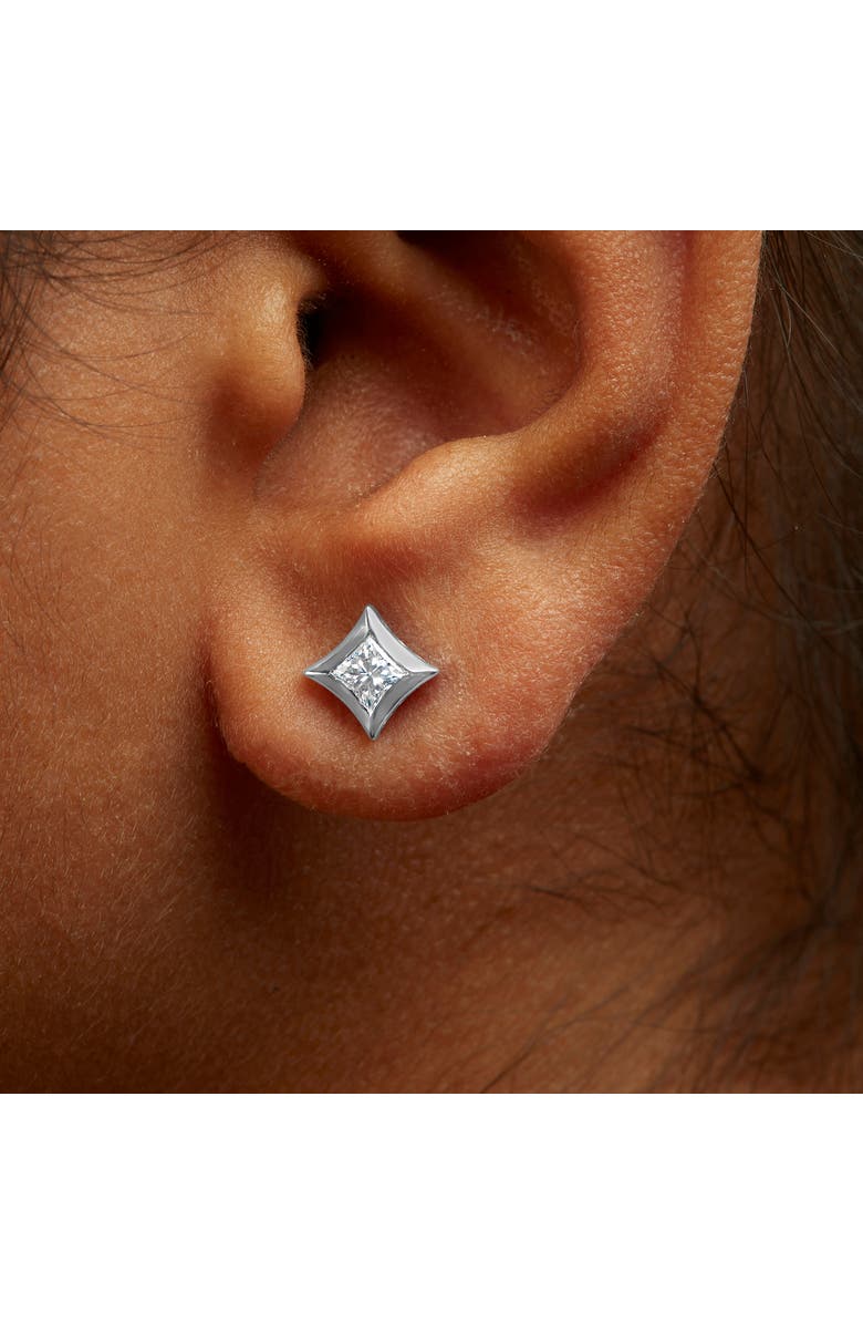 Haus of Brilliance 10K White Gold 1/2 Ct Invisible Princess Stud Earrings, Alternate, color, White