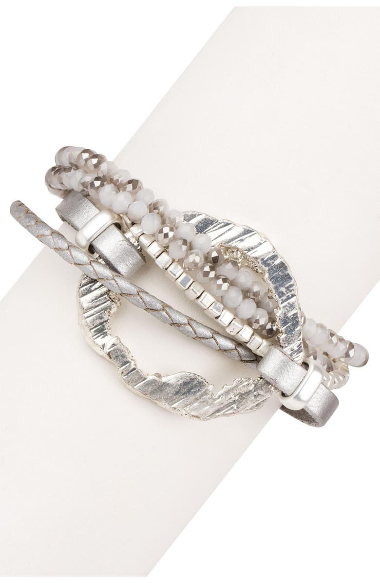 SAACHI Earthly Flow Beaded Multi Strand Wrap Bracelet, Alternate, color, 