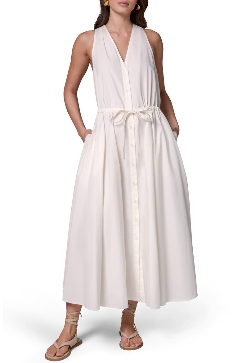 Stretch Poplin Maxi Dress, Main, color, CREAM