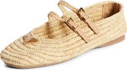 Prada Raffia Mary Jane Flat