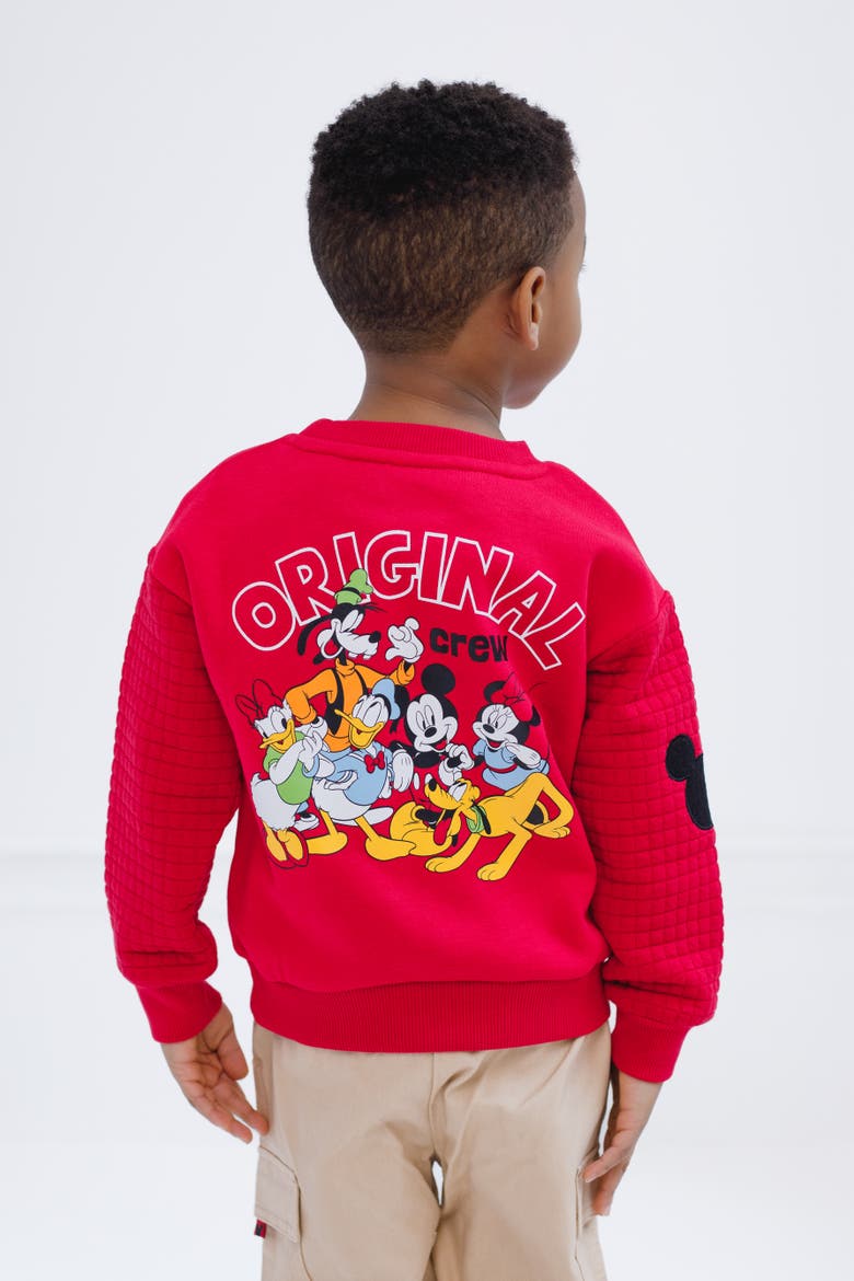 Mickey Mouse Fleece Sweatshirt and Pants Set, Alternate, color, Mickey Red Khaki
