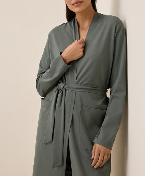 Shop Pact Organic Cotton Cool Stretch Lounge Duster In Castor Grey
