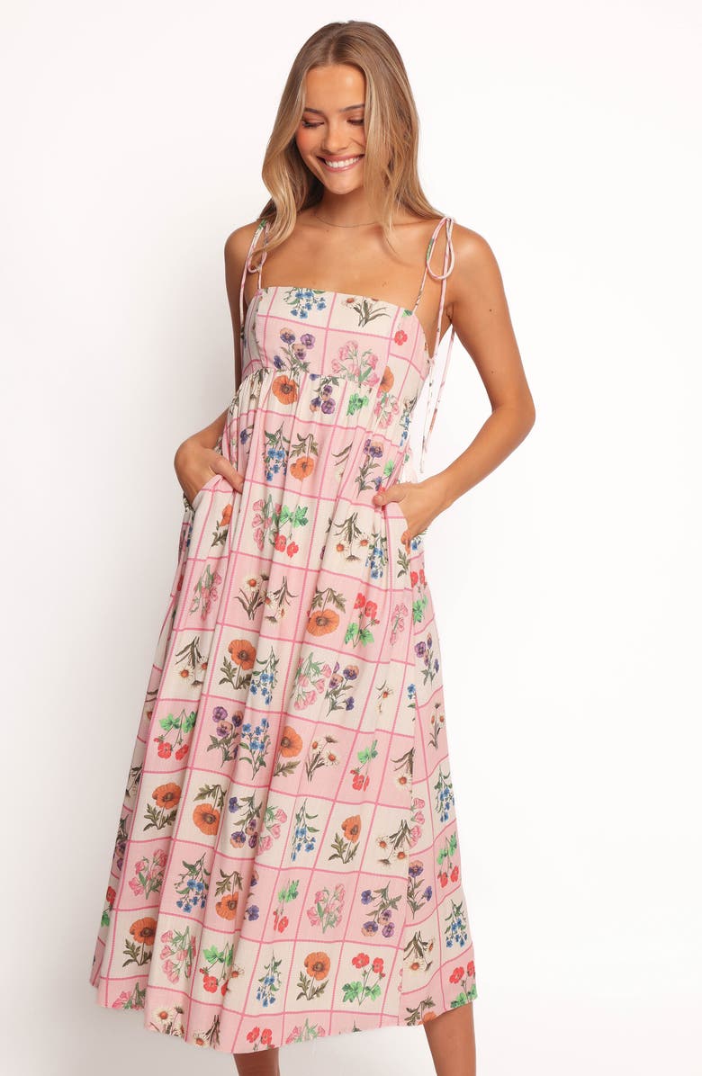 Petal & Pup Simona Sleeveless Maxi Sundress, Alternate, color, Pink Floral Tile