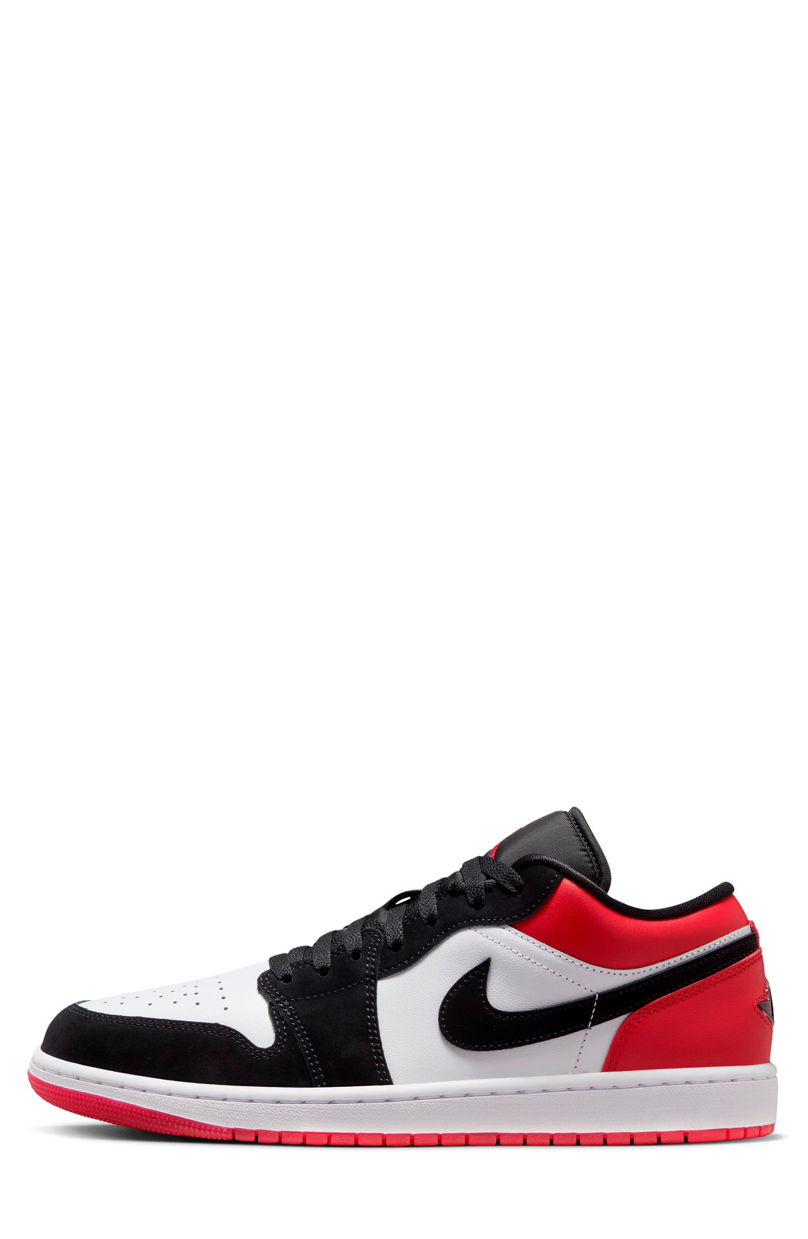 Air Jordan 1 Low Basketball Sneaker, Alternate, color, WHITE/ VARSITY RED