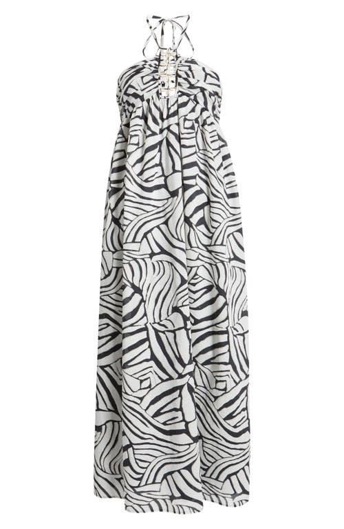 Rails Palazzo Printed Halter Midi Dress In White