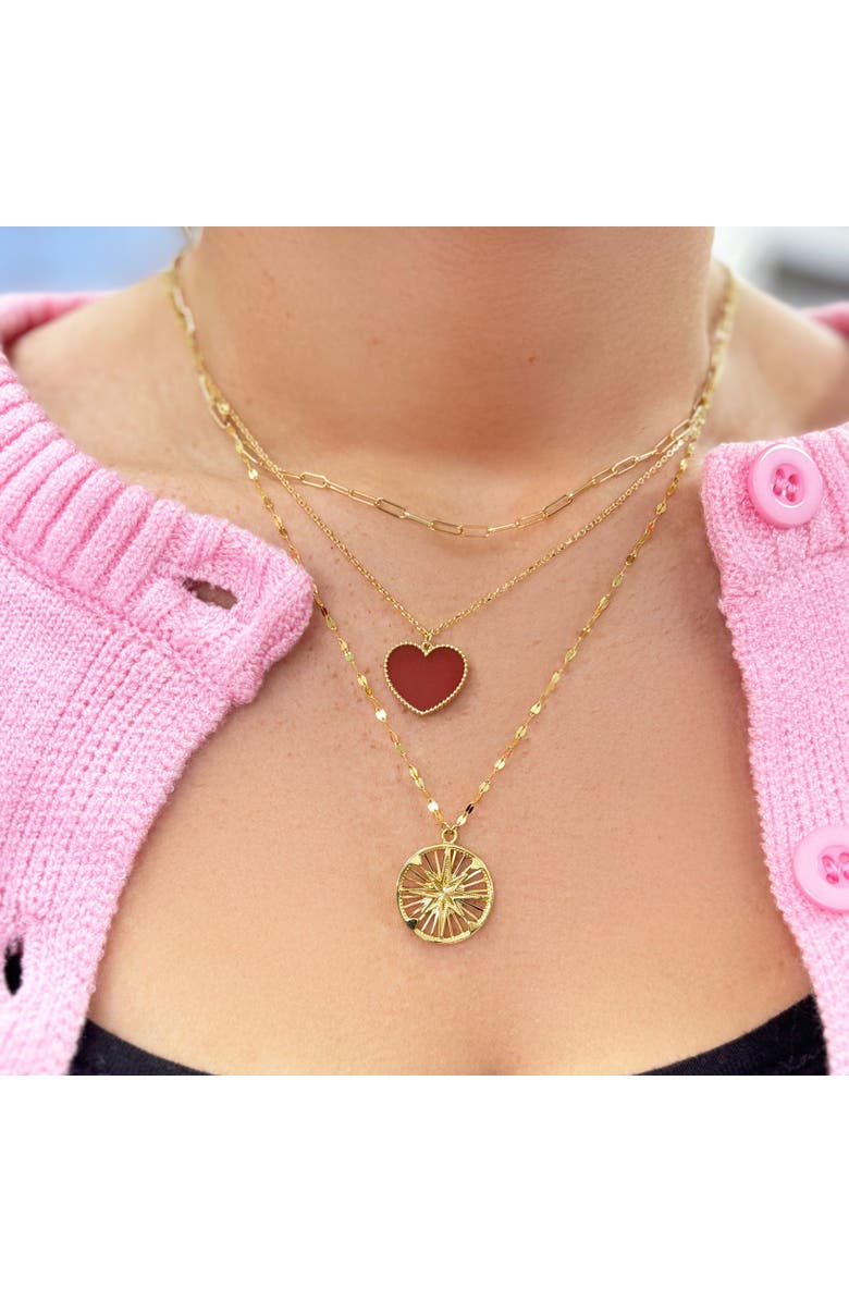 The Lovery Fine Jewelry Carnelian Sweetheart Necklace, Alternate, color, Carnelian