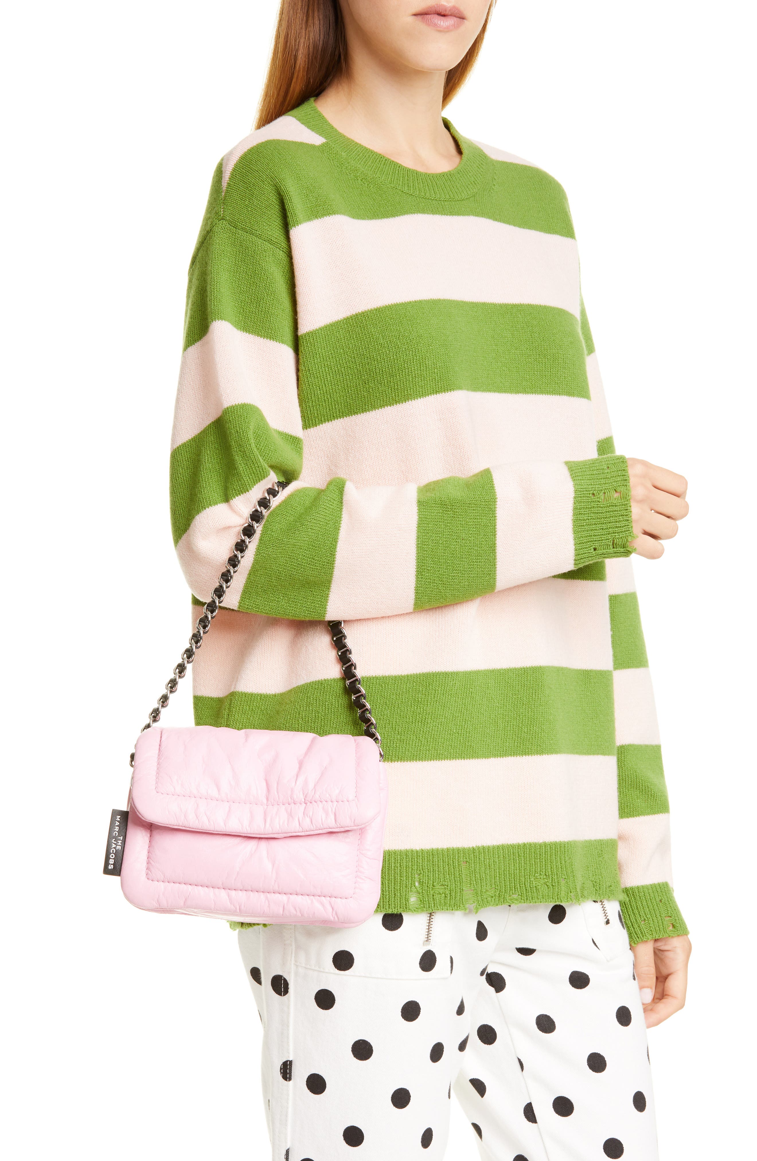 The Marc Jacobs The Mini Pillow Leather Shoulder Bag, Alternate, color, POWDER PINK