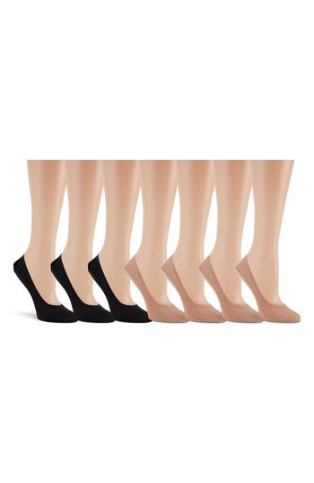 Laundry By Shelli Segal 7-pack Solid Laser-cut Liner Socks