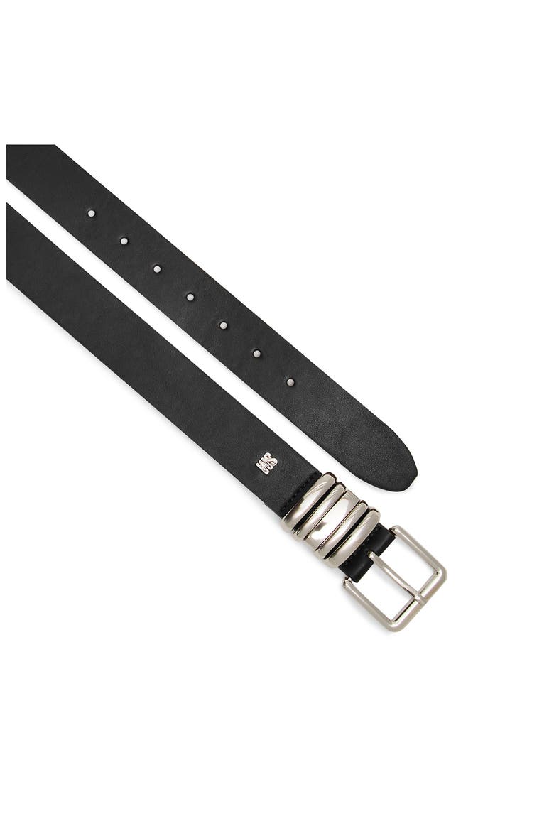 Multi Keeper Faux Leather Belt, Alternate, color, BLACK