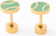Pip Pop Kids' Tennis Ball Flatback Stud Hypoallergenic Earrings