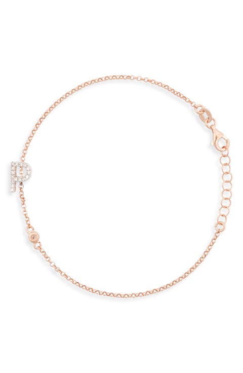 Diamond Initial Bezel Bracelet