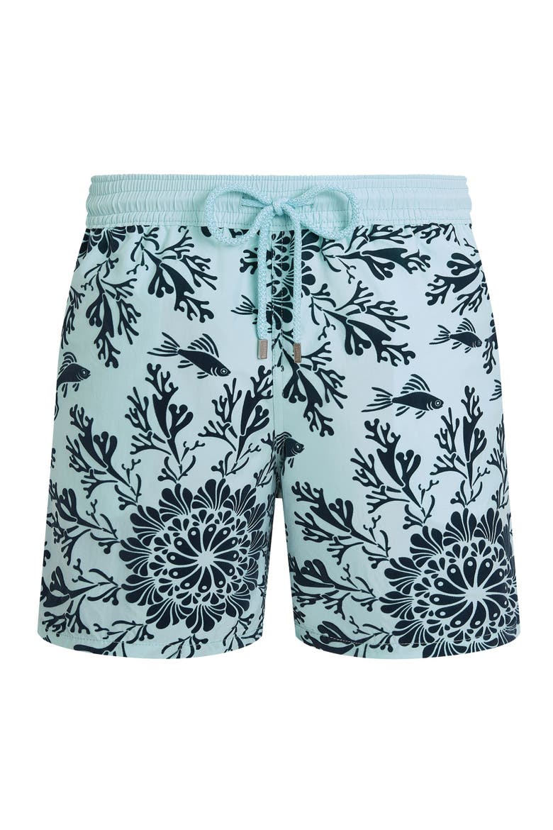 Men Swim Shorts Flocked Coral Mandala, Main, color, Oxygen