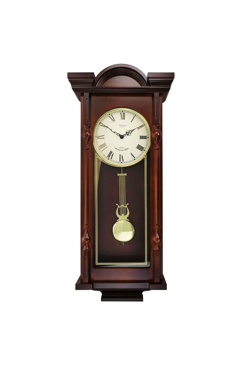 Grand Chiming Pendulum Wall Clock, Main, color, Mahogany