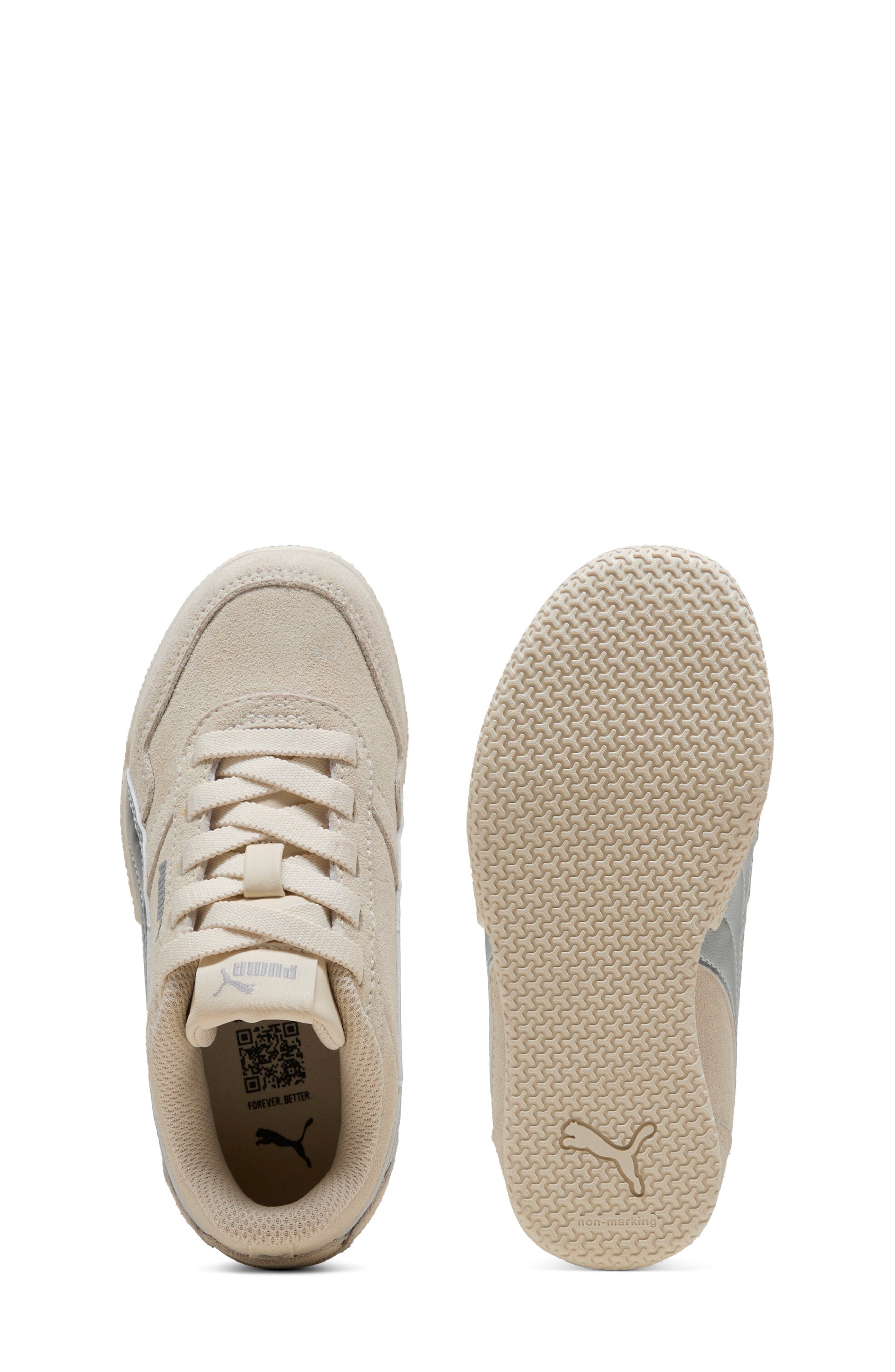 Kids' Bella Donna Metallic Sneaker, Alternate, color, ALPINE SNOW/ PUMA SILVER
