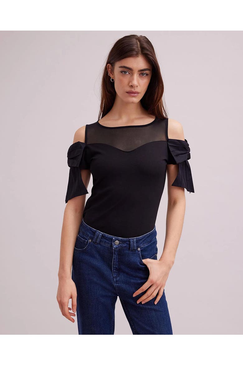 Virtyl Sweetheart Neckline Jersey Top, Alternate, color, Black