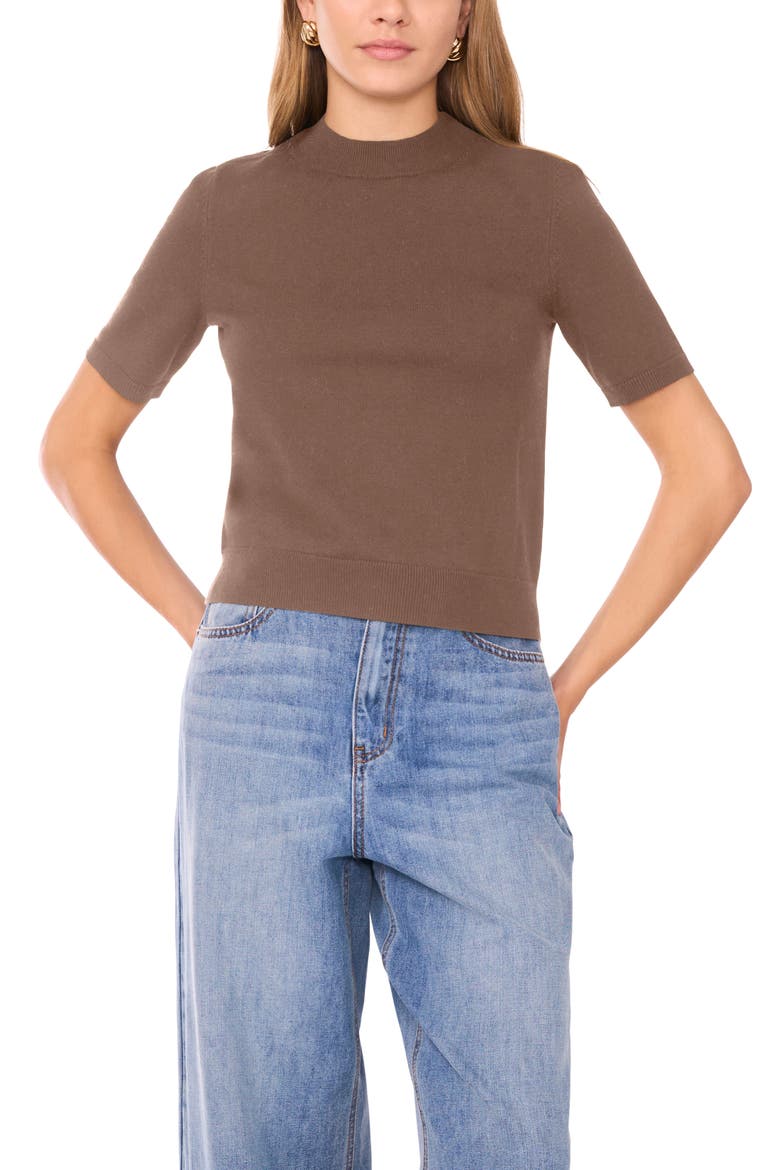 Saddle Short Sleeve Sweater, Main, color, CIDER SPICE
