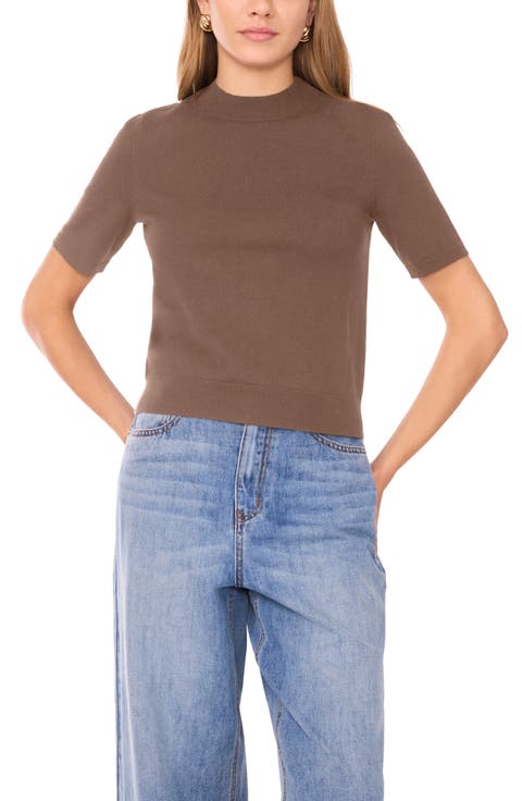 Saddle Short Sleeve Sweater