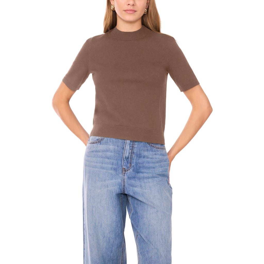 1.state Saddle Short Sleeve Sweater In Cider Spice