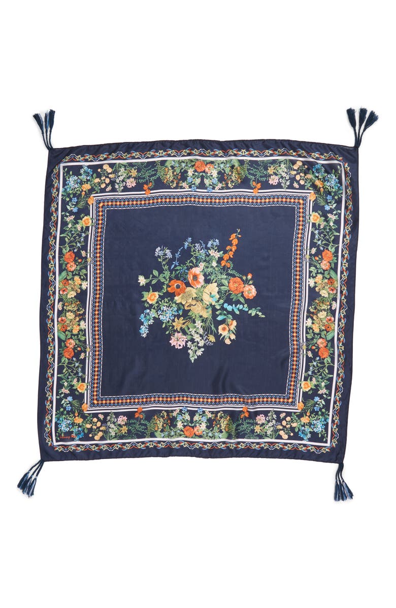 Johnny Was Romantico Tassel Trim Silk Scarf, Alternate, color,