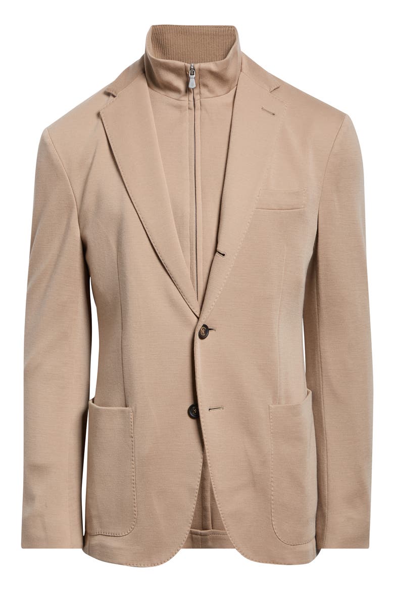Loro Piana Wool Jacket with Detachable Bib, Main, color, 04 CAMEL
