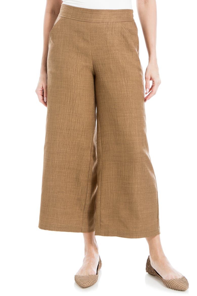 Textured Wide Leg Pants, Alternate, color, BROWN