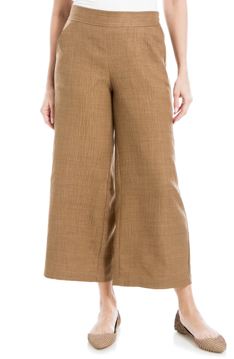MAX STUDIO Textured Wide Leg Pants, Alternate, color, Brown