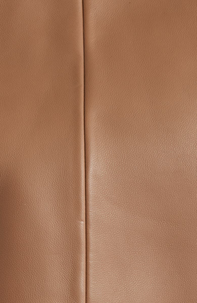 BOSS Satela Double Breasted Leather Jacket, Alternate, color, Rust/ Copper