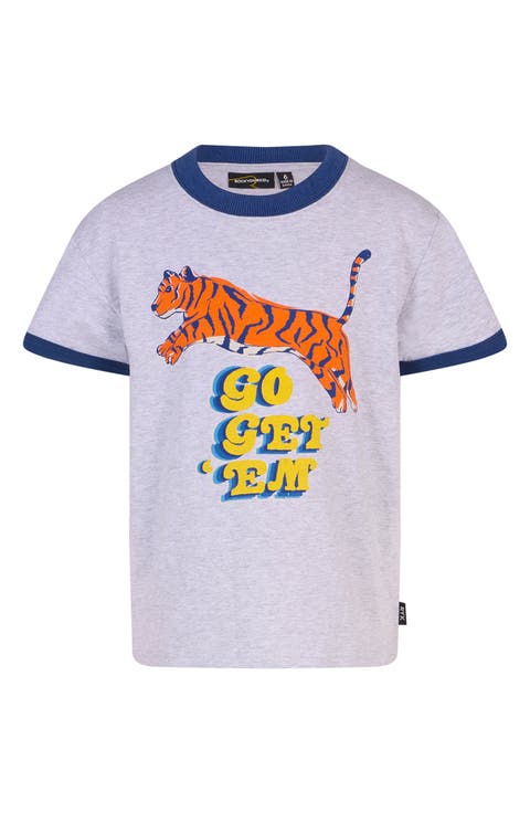 Kids' Retro Tiger Ringer Graphic T-Shirt