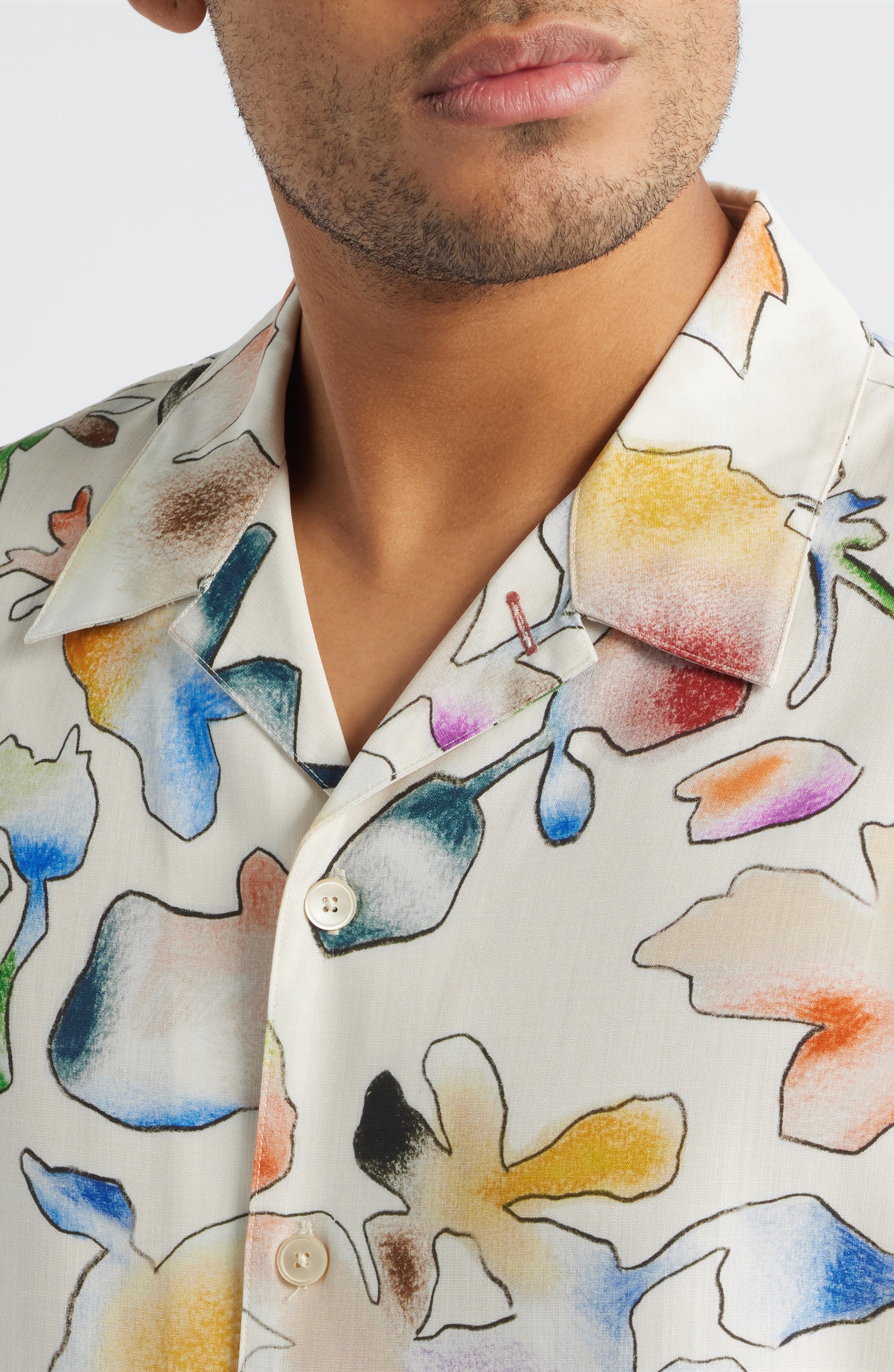 Paul Shadow Smith Shirt シャツ Print Navy 'Shadow Floral' Viscose