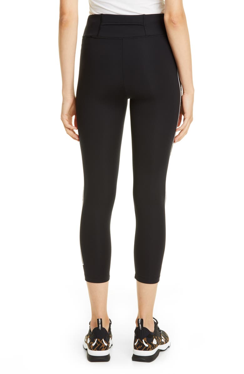 Fendi Logo Side Stripe Leggings, Alternate, color,