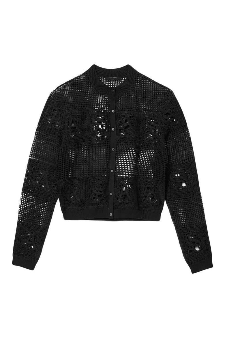 Kyra Mesh Cardigan, Alternate, color, BLACK