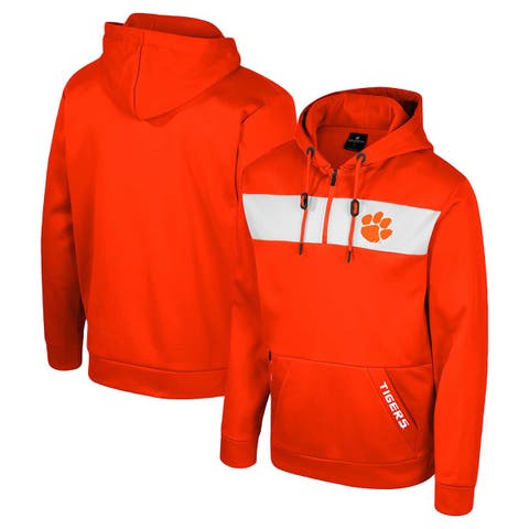 Men's Colosseum  Orange Clemson Tigers Quarter-Zip Hoodie