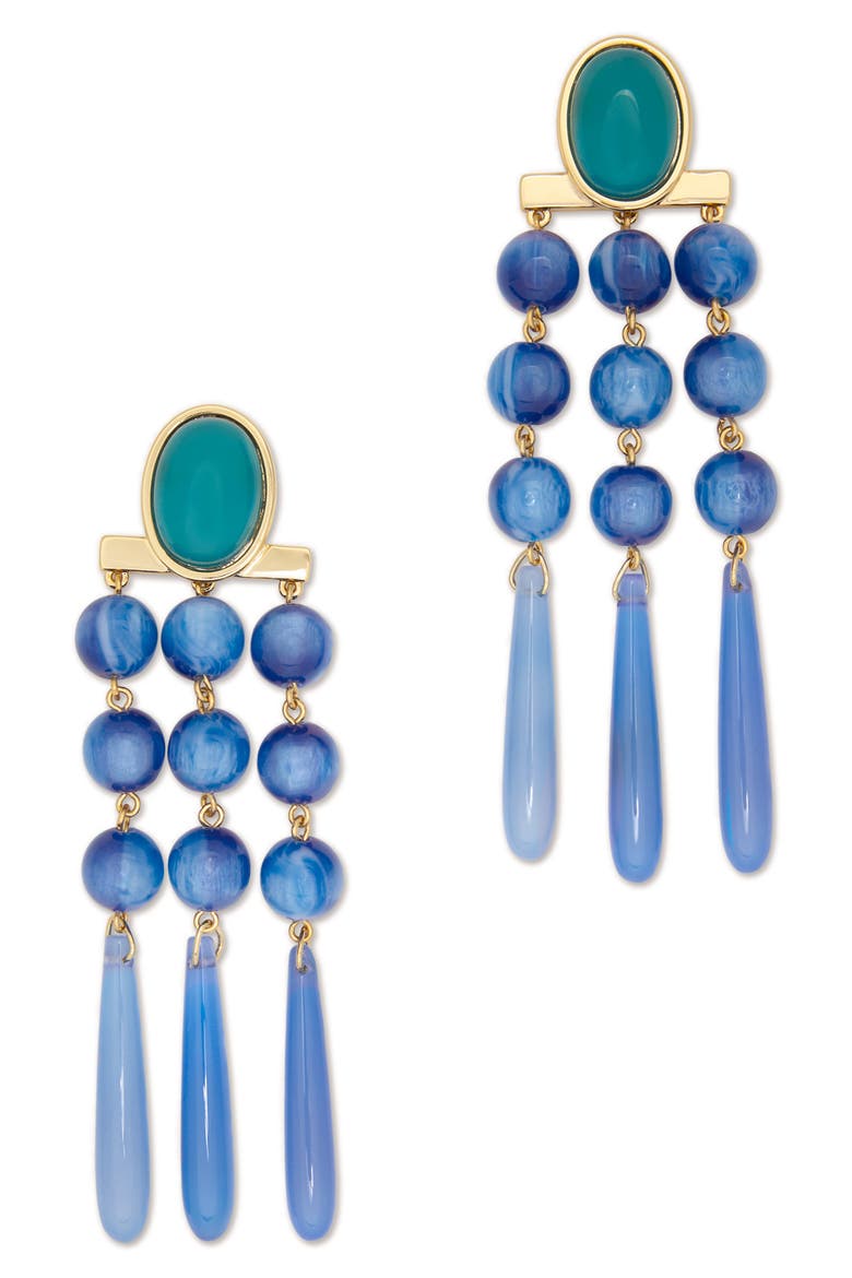 Elisa Agate Chandelier Earrings, Main, color, BLUE MULTI