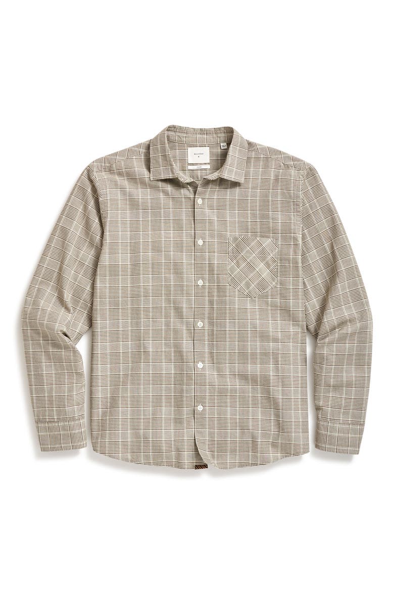 Standard Fit Glen Plaid Cotton Button-Up Shirt, Alternate, color, OLIVE