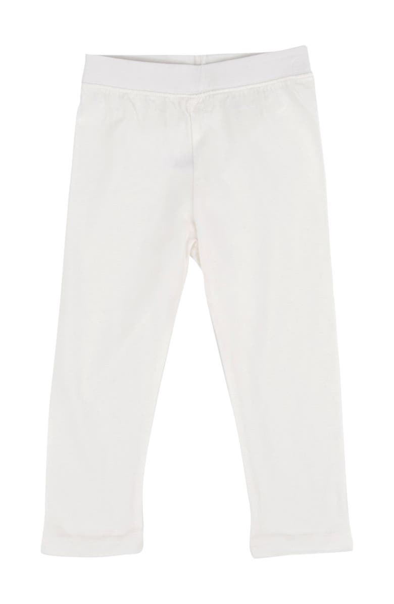 Leveret Girls Cotton Leggings, Solid Colors, Main, color, Off White