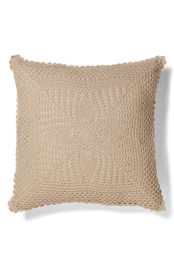 Roselli Trading Company Esme Crochet Throw Pillow In Ecru