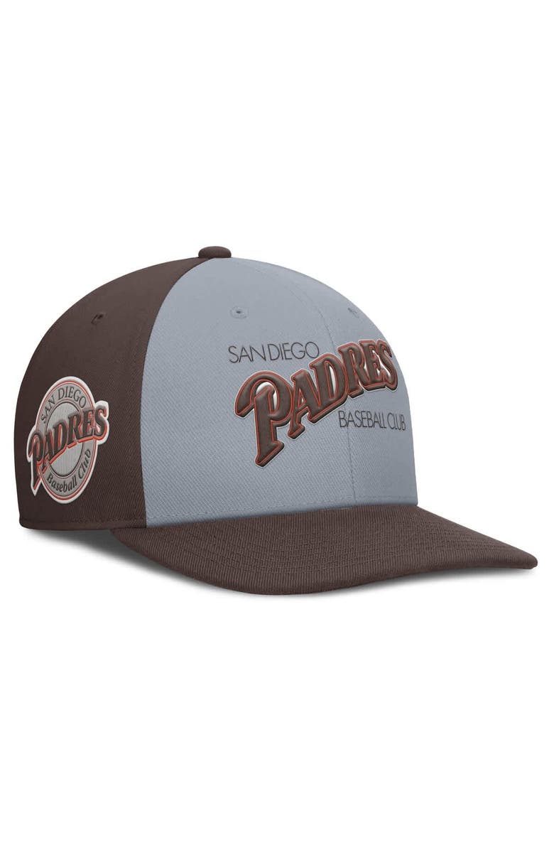 Nike Men's Nike Gray/Brown San Diego Padres Pro Performance Snapback Hat, Main, color, Gray