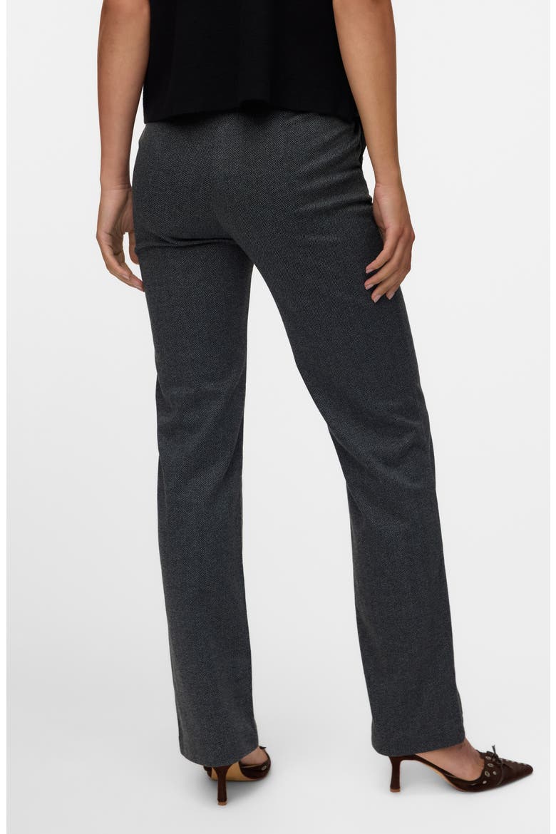Vmzamira Mid Waist Trousers, Alternate, color, BLACK DETAIL HERRING