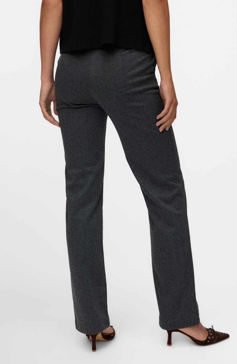 VERO MODA Vmzamira Mid Waist Trousers, Alternate, color, Black Detail Herring