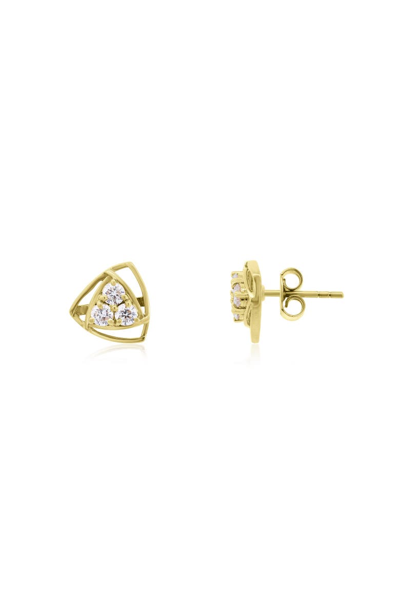 Lab Grown Diamond Geometric Triangle Stud Earrings, Main, color, Yelllow Gold