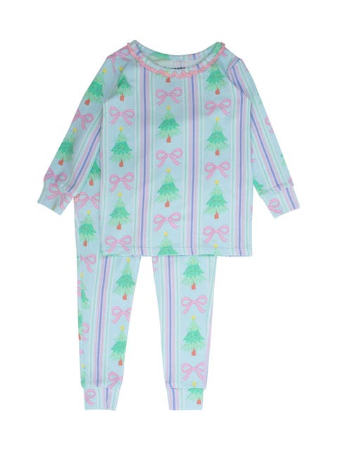 Toddler Girls Modal Blend Ruffle Long Sleeve Pajama Set, Signature Rear Ruffles