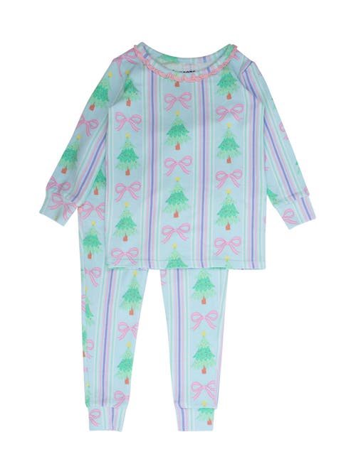 Rufflebutts Babies'  Toddler Girls Modal Blend Ruffle Long Sleeve Pajama Set, Signature Rear Ruffles In Multi