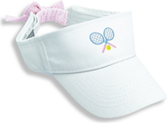 Bits & Bows Tennis Rackets Twill Bow Visor