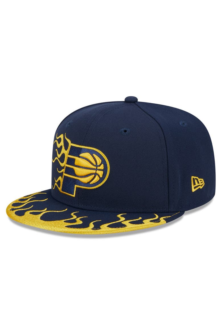Men's New Era Navy Indiana Pacers  Rally Drive Flames 9FIFTY Snapback Hat, Main, color, Navy